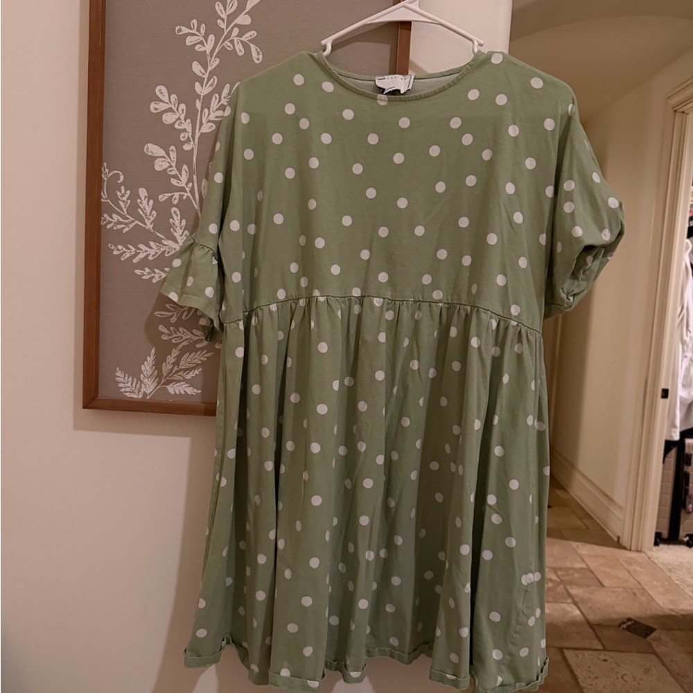 ASOS Green Polka Dot Casual Dress